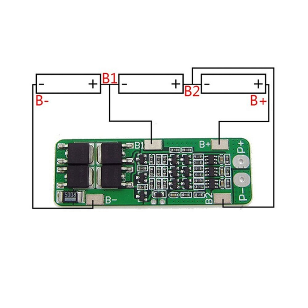 Bảng mạch sạc PCB 18650 Li-ion 12V 12.6V BMS 3S 20A bảo vệ bảng mạch 59x20x3.4mm