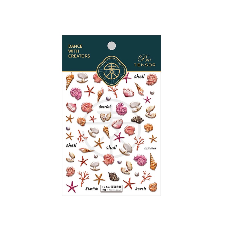 Miếng Dán Trang Trí Móng Tay Hình Vỏ Sò Mùa Hè TS667