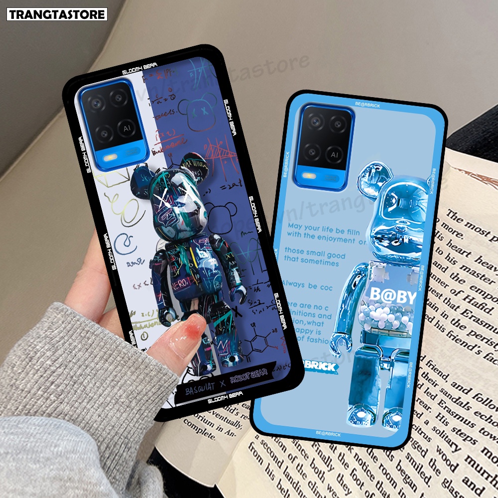 Ốp Oppo A54 / A74 / A95 4G in hình gấu Bearbrick,Mountain,xanh,đen,đỏ giá rẻ