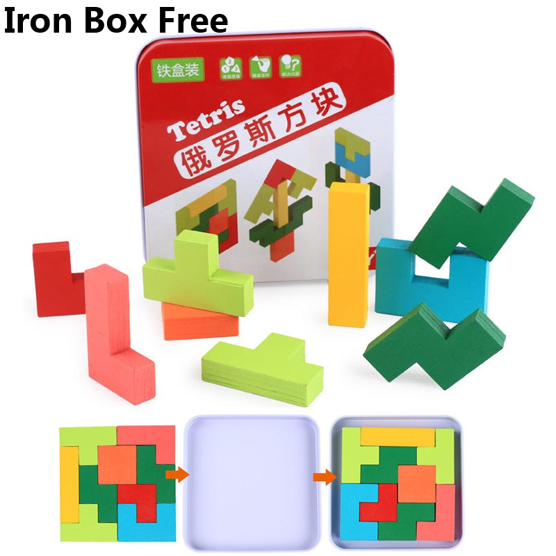 Đồ Chơi Xếp Hình Tetris Bằng Gỗ Nhiều Màu Phát Triển Trí Tuệ Cho Trẻ