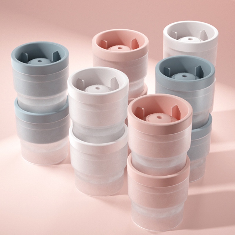 Khuôn Làm Đá Hình Tròn Bằng Silicone Tái Sử Dụng Nhanh Chóng