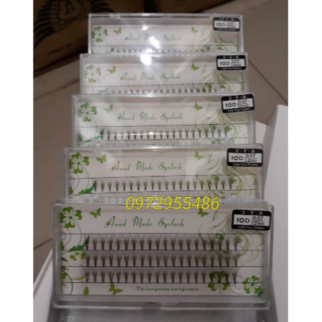 Mi nối tạo fan sẵn 10d cực đẹp, mi fan 10d có độ dài 8-15mm