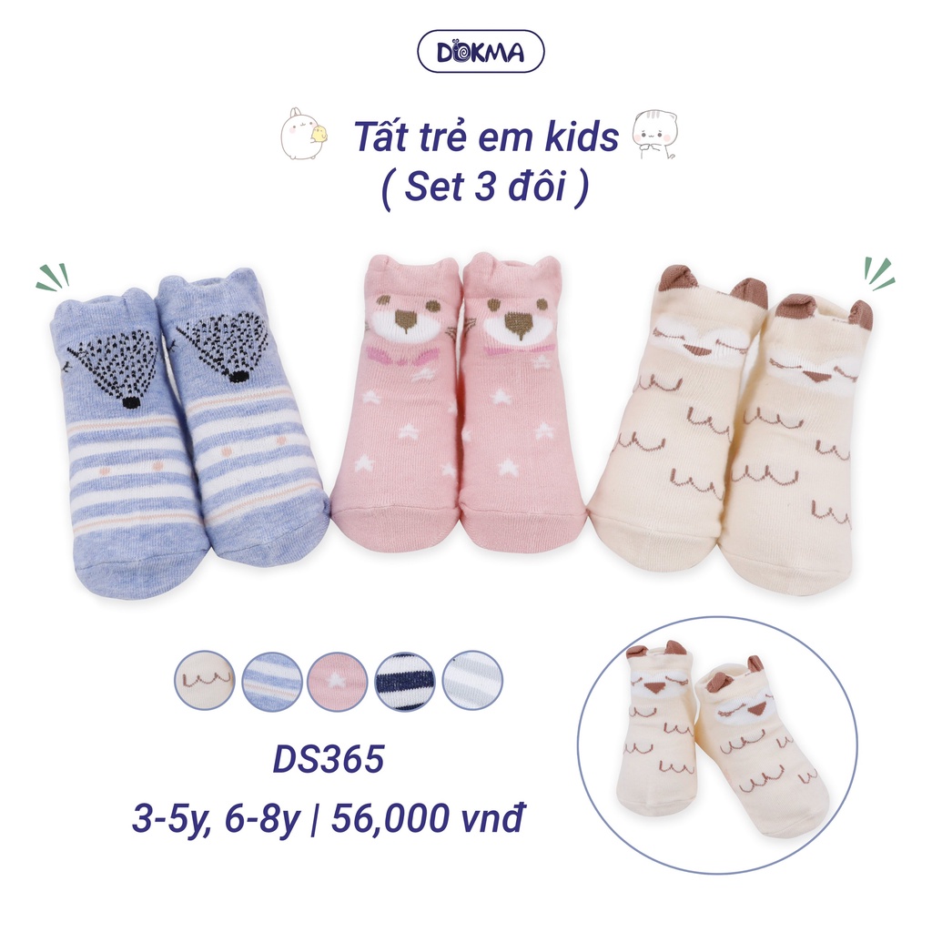 Set 3 đôi tất trẻ em kids Dokma thu đông cho bé (3-8T)