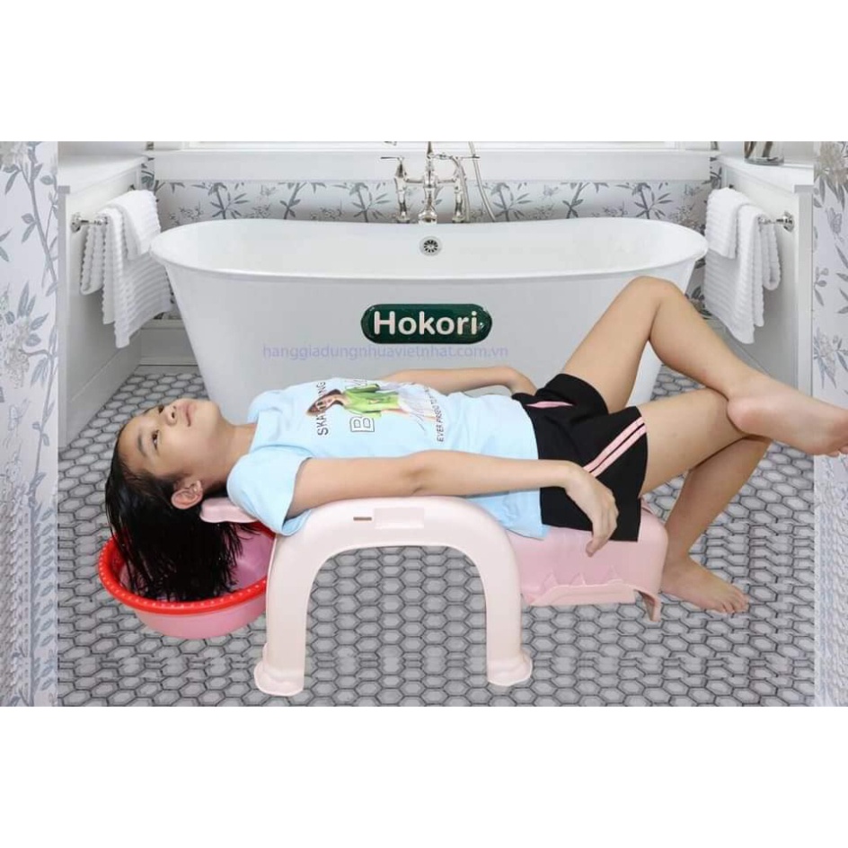 ghế ăn dặm đa năng 3 in 1, bàn ăn dặm hokori kèm ghế gội đầu 1916