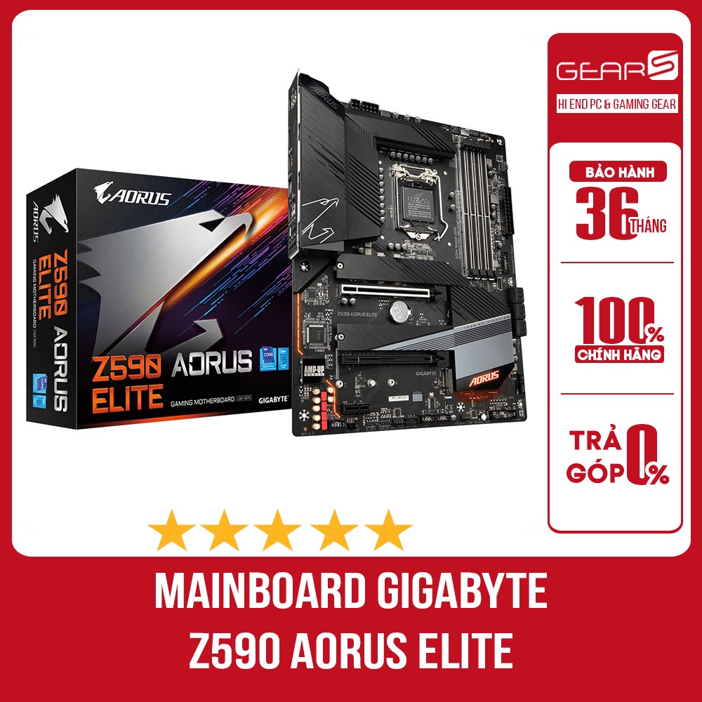 Bo mạch chủ Gigabyte Z590 AORUS ELITE (Intel Z590, Socket 1200, ATX, 4 khe Ram DDR4) - Bảo hành chính hãng 36 Tháng