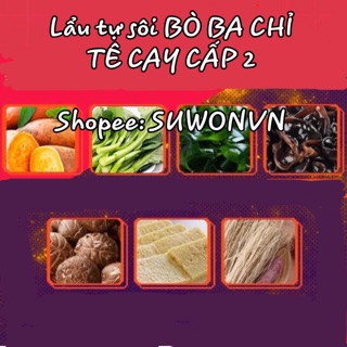 [CÓ SẴN] LẨU TỰ SÔI BA CHỈ BÒ TÊ CAY NHẸ [ SIZE TO