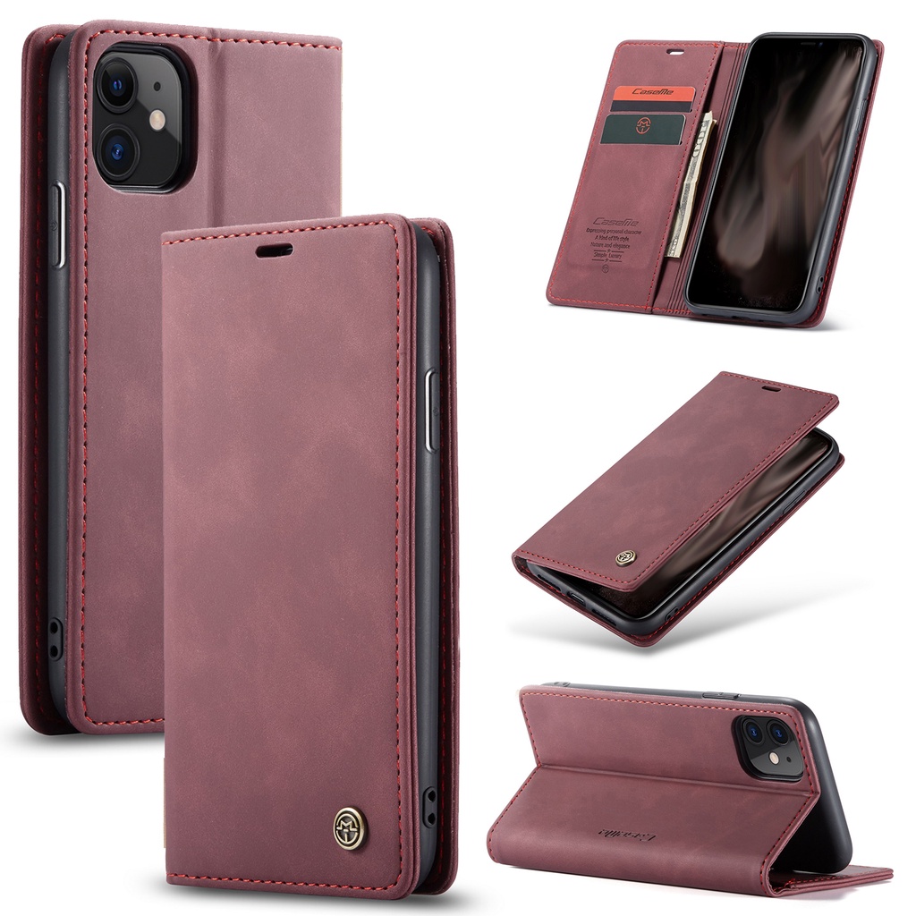 Bao Da Điện Thoại Nắp Lật Nam Châm Kiêm Giá Đỡ Thời Trang Sang Trọng Cho iPhone 13 12 11 Pro Max X XR XS Max