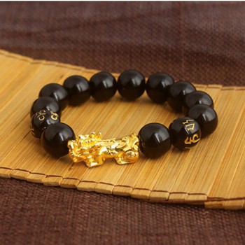 Vòng đeo tay tỳ hưu vàng 130 li - Phong thủy may mắn phát tài