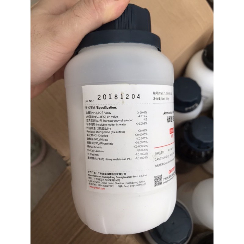 Ammonium sulfate 2SO4 lọ 500g amoni sunphat CAS 7783-20-2 phèn kép