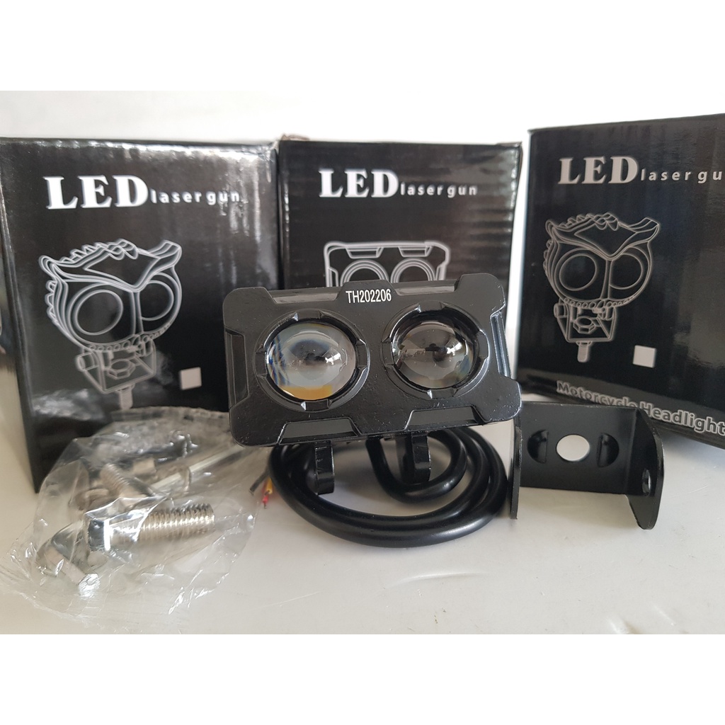 Bi Led mini trợ sáng. lắp oto xe máy. pha trắng cos vàng