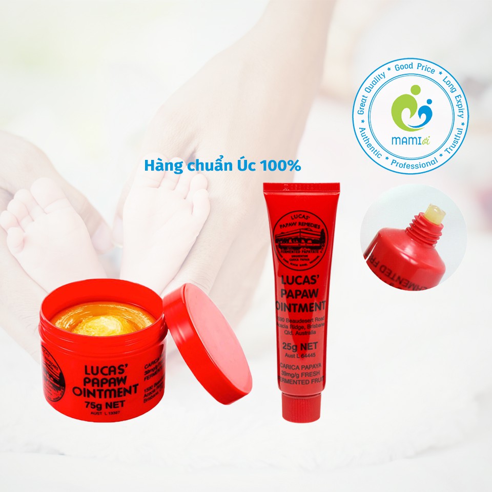 Kem đu đủ đa năng (25g/75g) chống khô nẻ môi, bỏng da, mẩn ngứa, mụn nhọn cho mọi lứa tuổi Lucas Papaw Ointment, Úc | BigBuy360 - bigbuy360.vn