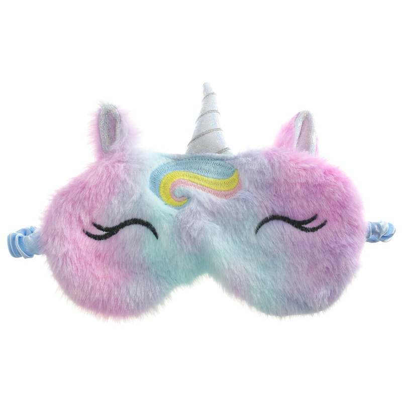 Bịt mắt ngủ hình kỳ lân màu cầu vồng dễ thương thời trang cho bé gái