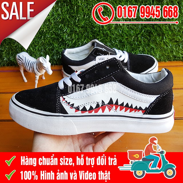 [SALE SỐC] Giày Thể Thao Old Skool Cá Mập Đen Trắng