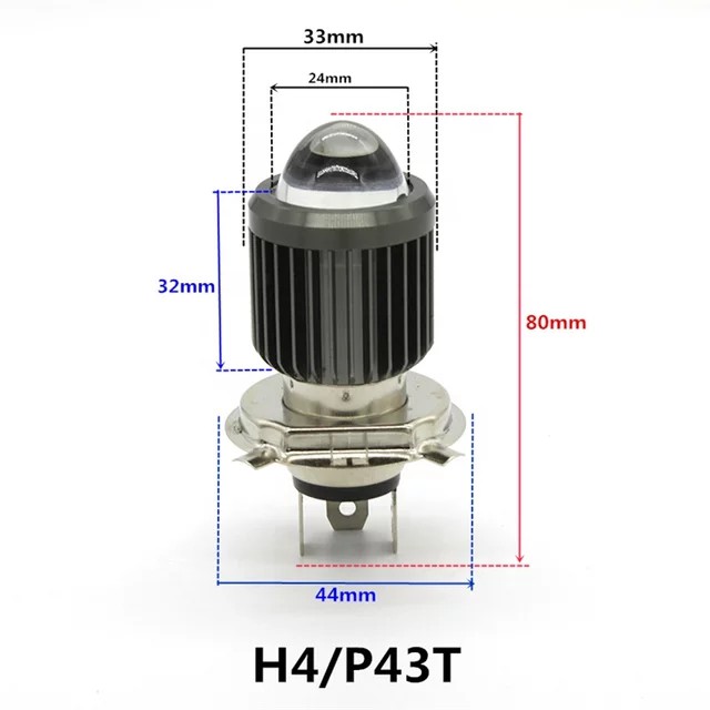 Bóng đèn led trợ sáng H4 2 chế độ sáng cos sáng vàng pha sáng trắng