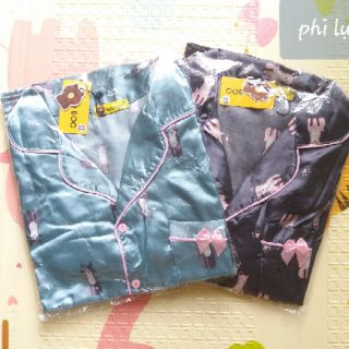 (Ảnh thật) Bộ pijama phi lụa đùi