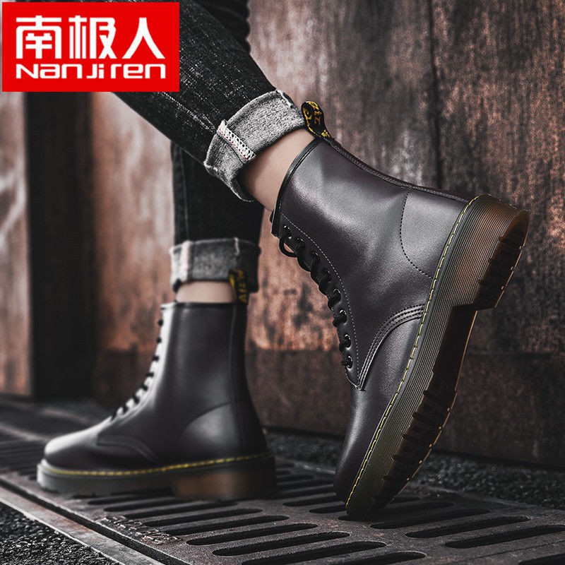 Nam Cực mùa thu và đông Martin boots cao cổ dụng cụ cấp giày da quân đội cỡ lớn cộng với bông nhung