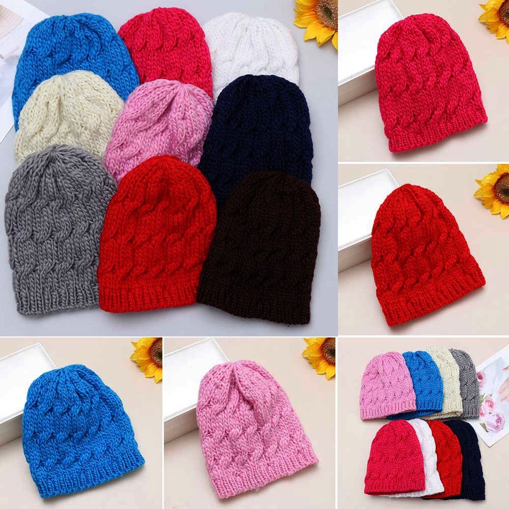 Mũ beanie dệt kim màu trơn 10 màu dễ thương thời trang thu đông chất lượng cao cho nam và nữ MIHAN1