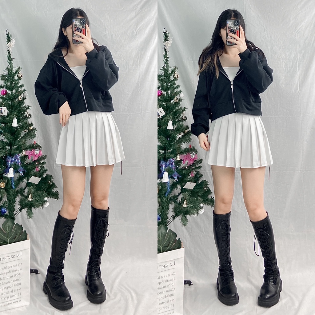 Áo khoác croptop da cá 3M
