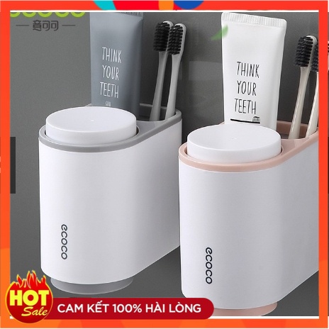 Kệ đựng bàn chải - kem đánh răng ECOCO tặng kèm cốc cao cấp