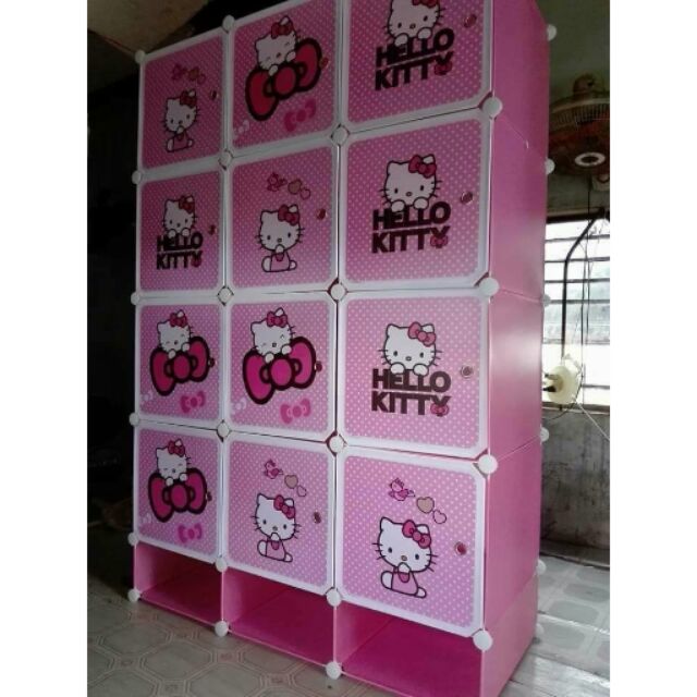 Tủ nhựa lắp ghép 15 ngan Hello Kitty