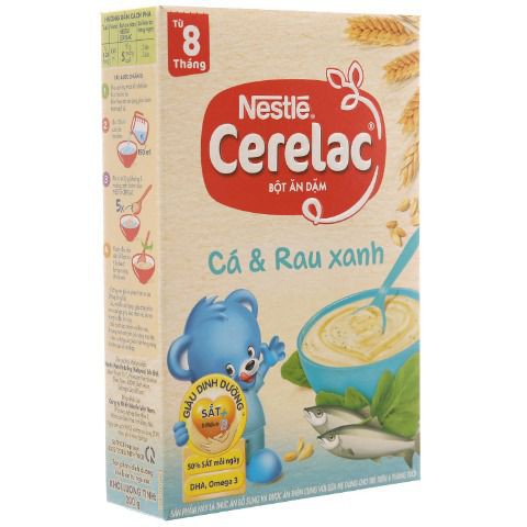 Bột ăn dặm Nestlé Cerelac 200g Cá và rau xanh 8M+