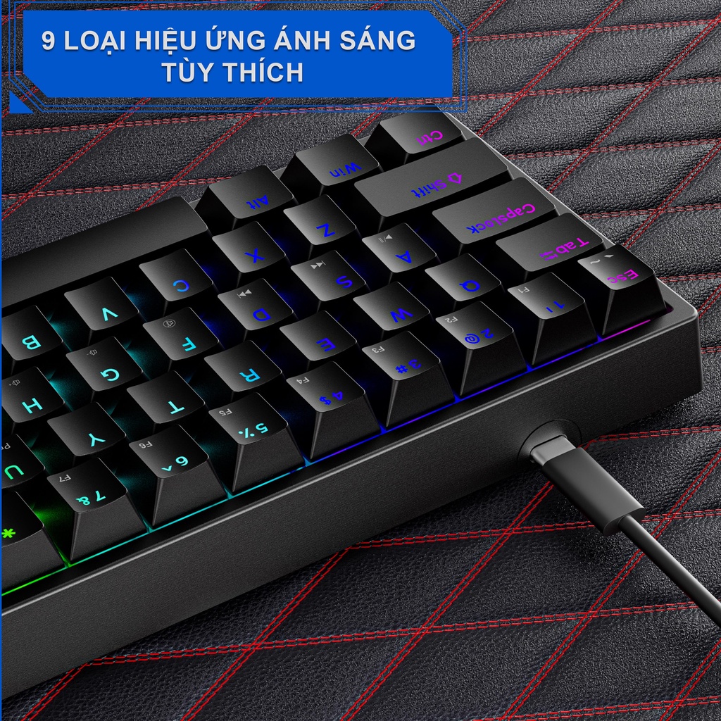 Bàn phím máy tính rgb led K710 LEAVEN 24 giờ vận chuyển bàn phím cơ