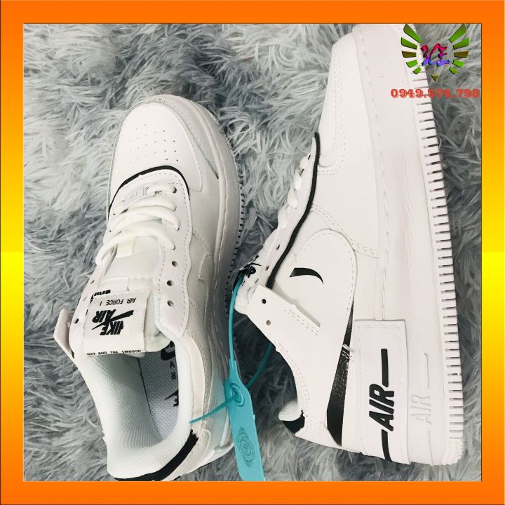 Giày thể thao sneaker 1 low đế kép đen trắng [hỗ trợ đổi trả] cho nam nữ