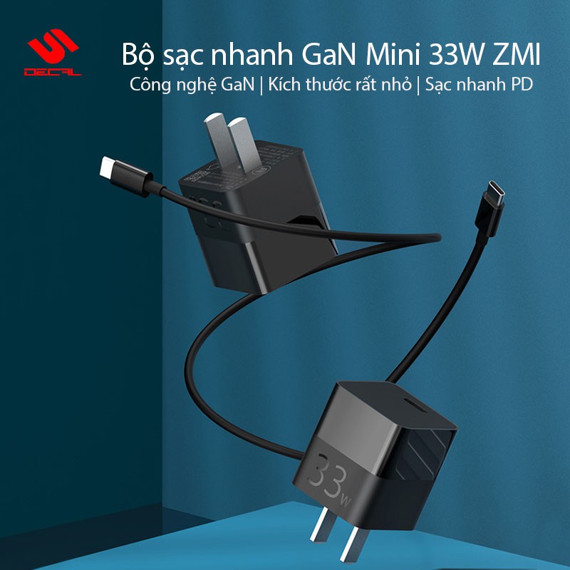 Bộ sạc nhanh GaN 33W Mini ZMI Model HA715