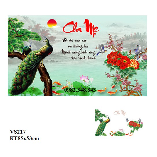 Tranh đính đá cha mẹ KT:85x53cm,tranh gắn đá chưa gắn.