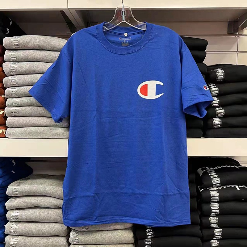 Áo Thun Cotton Tay Ngắn Cổ Tròn In Chữ Champion Đơn Giản Thoải Mái Phong Cách Mới Cho Nam