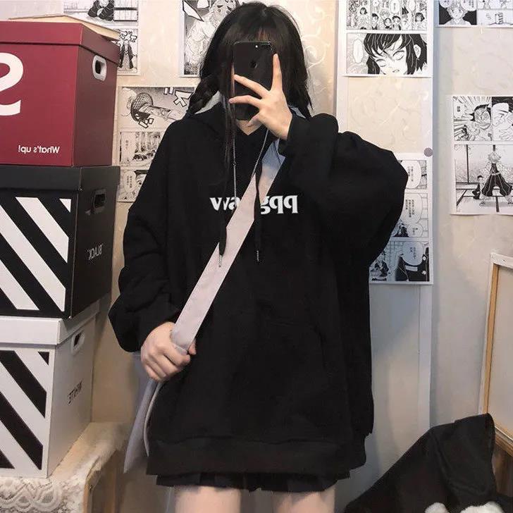 Áo Hoodie Tay Dài Dáng Rộng In Chữ Phong Cách Hàn Quốc Thời Trang Thu Đông Mới Cho Nam Và Nữ