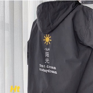 Áo gió đen mặt trời chữ tàu 9305