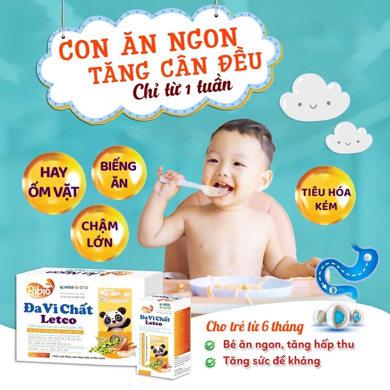 ĐA VI CHẤT LECO Hộp 24 gói (10ml) giúp bé ngủ ngon,tăng hệ miễn dịch