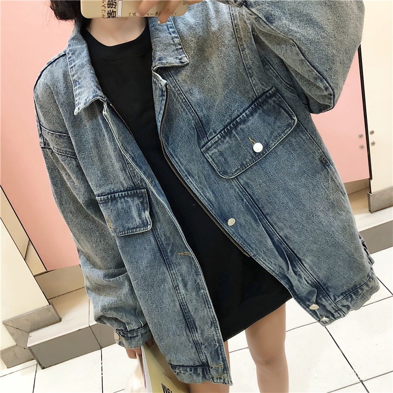 [ORDER] - Áo khoác jean mix khóa kéo form oversize 😍😍