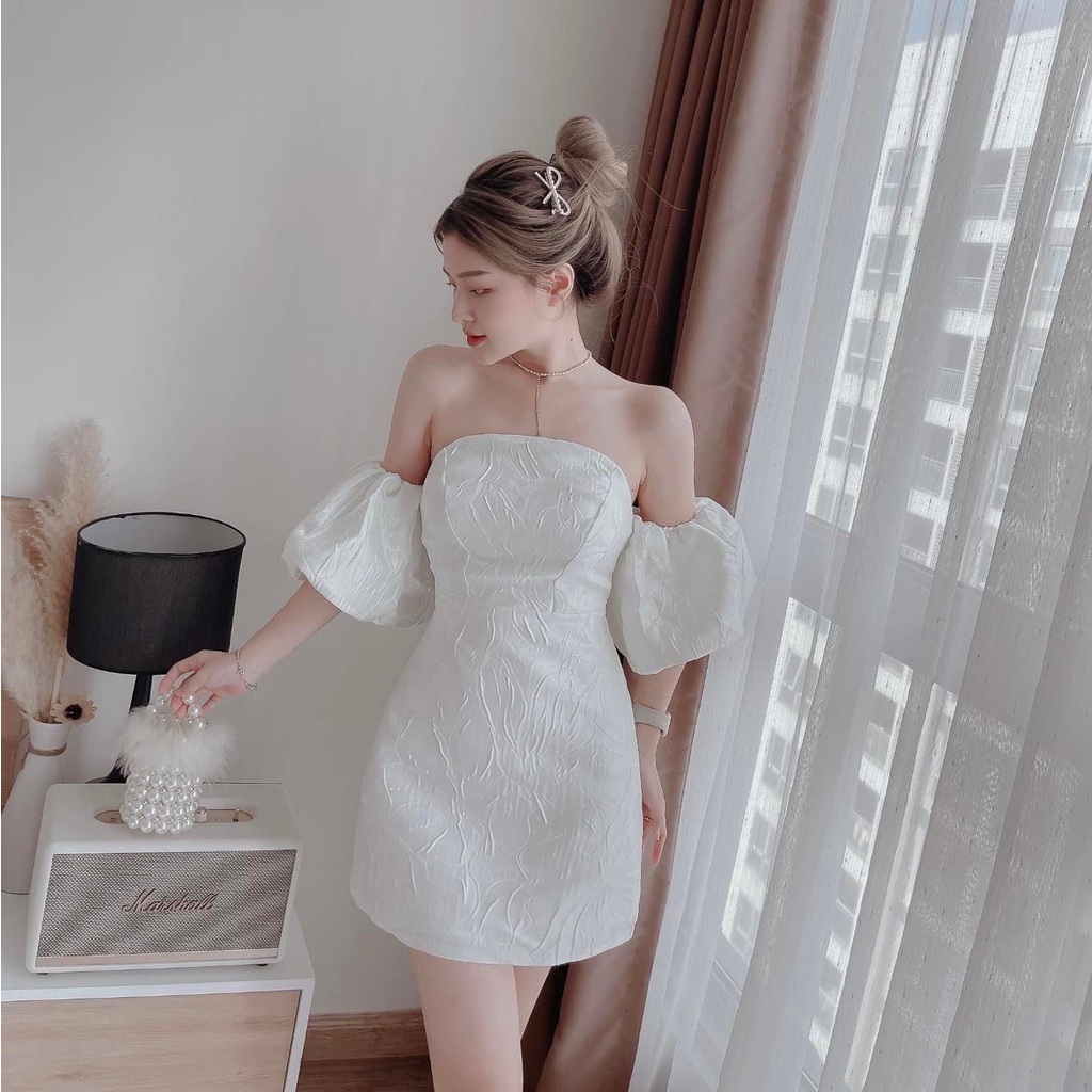 Đầm váy nữ trễ vai tay phồng hot trend dành cho các tình yêu đi chơi, dự tiệc siêu xinh, sang chảnh