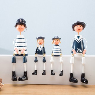 Set 4 búp bê gia đình hải quân trang trí  - Decor đồ trang trí theo phong cách biển Địa Trung Hải
