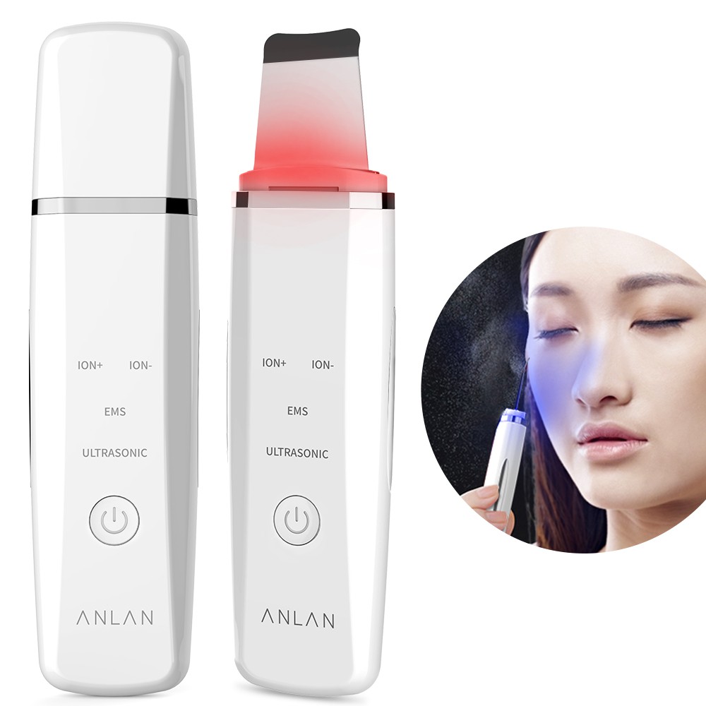 ANLAN Ultrasonic Skin Scrubber Blackhead Removal Machine Deep Cleaning With Red Blue Light