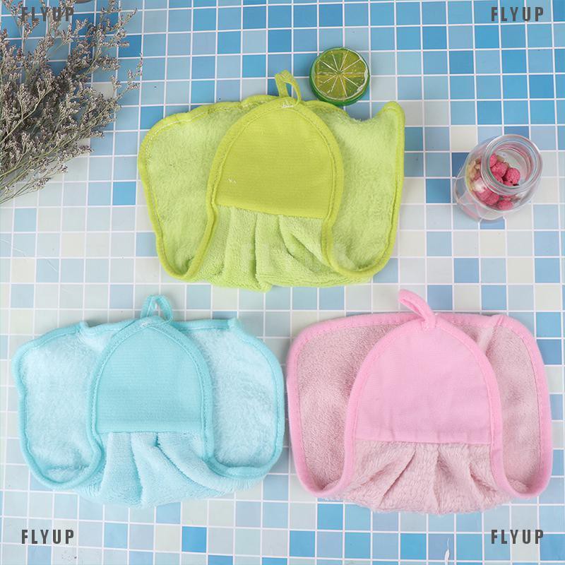 「FLYUP」Hand Towel Plush Hanging Kitchen Cotton Non-oil-Stick Dish Washing Quick-dry