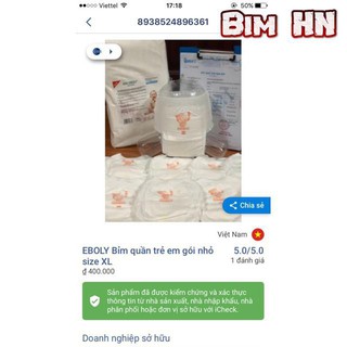 [Bỉm HN] Combo 100 bỉm quần Eboly M,L,Xl,XXL [Chính Hãng]