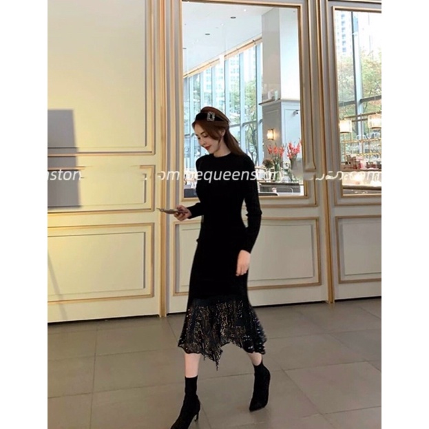 Đầm body len tăm hot trend phối ren cực xinh ktvyshop