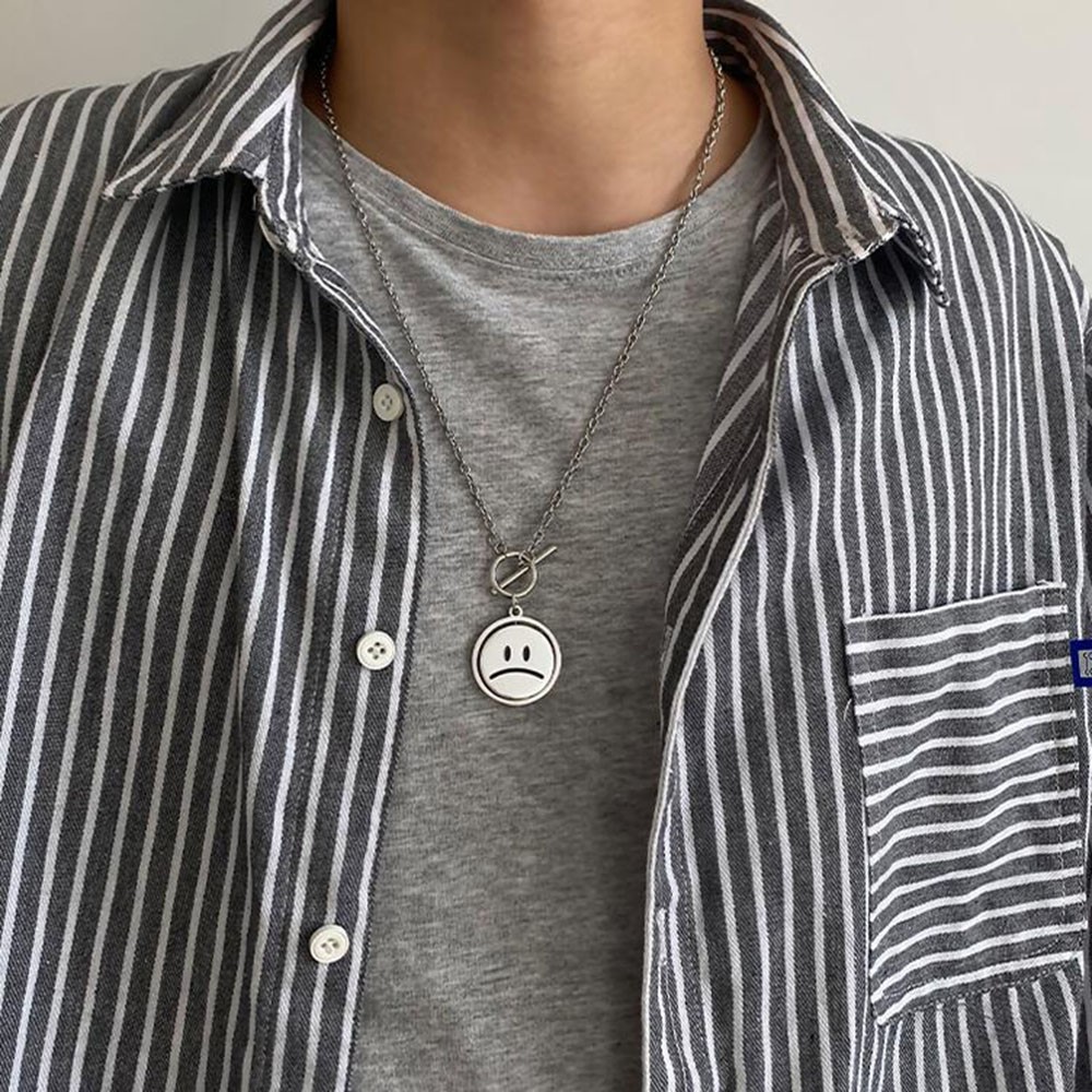 Vòng cổ mặt hình mặt cười / buồn phong cách hip hop