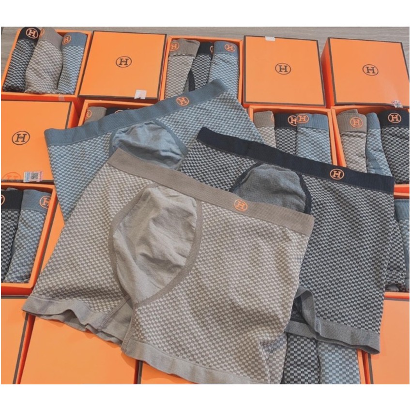 Hộp 3 quần sịp đùi nam cottton co dãn bốn chiều chất đẹp chữ H LOTNAM14