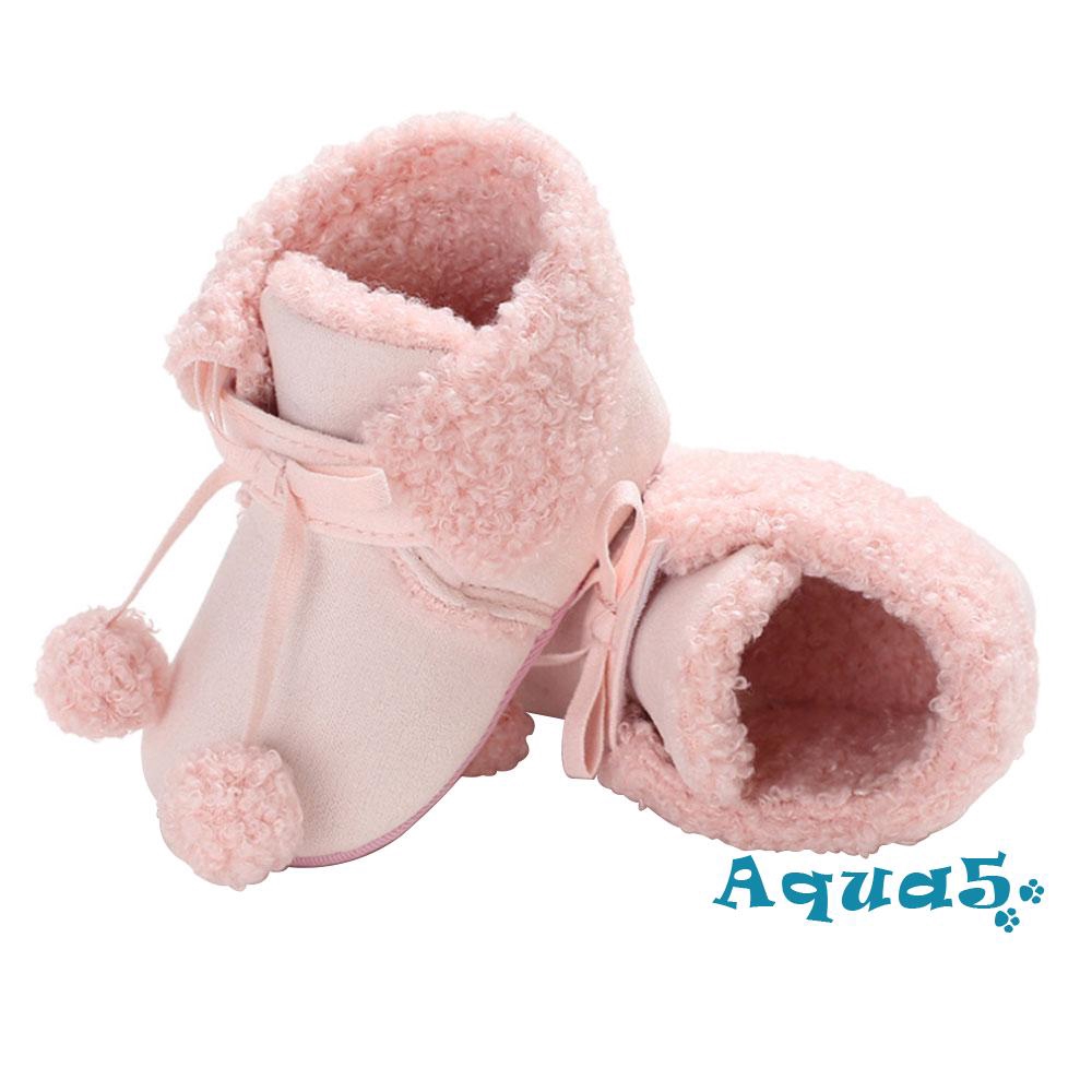 ✿ℛNewborn Prewalker Baby Warm Winter Snow Boots Toddler Soft Sole Boots Crib Shoes