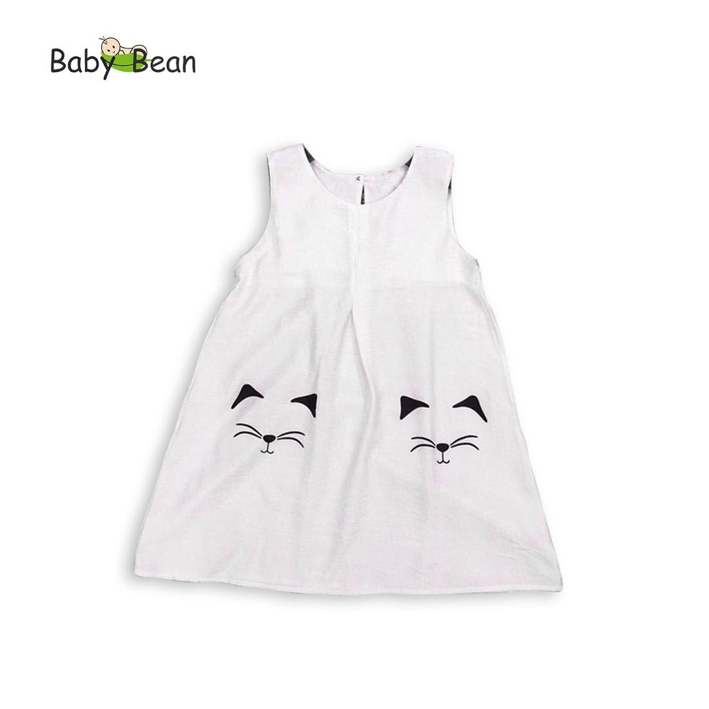 Đầm Đũi In Mèo bé gái BabyBean