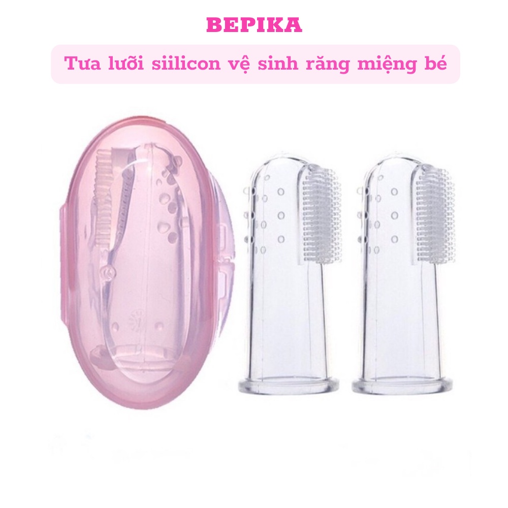 Tưa lưỡi silicon BEPIKA mềm mại dùng vệ sinh răng miệng cho bé