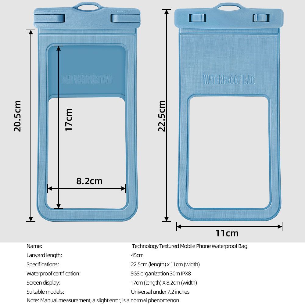 Túi đựng điện thoại chống thấm nước IPX8 7.2 inch chạm được màn hình cảm ứng sử dụng