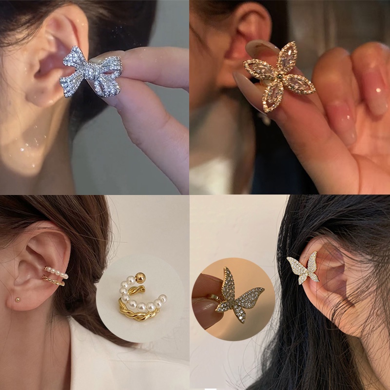 Bông Tai HìNh Nơ ĐíNh Đá Xinh XắN