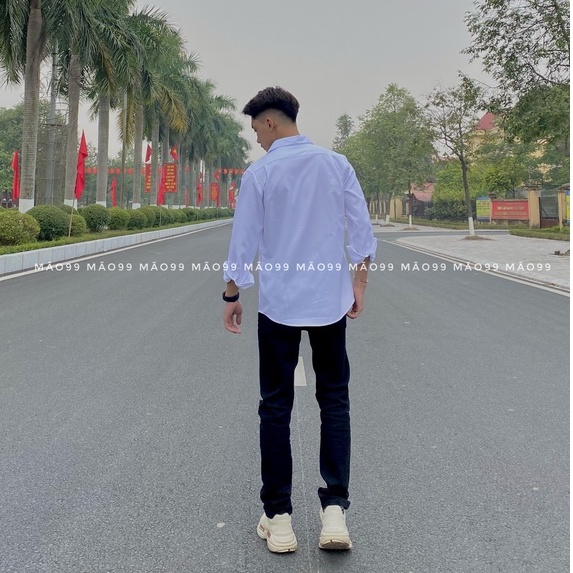 áo sơ mi  thom browne sọc cổ nam,nữ dài tay gấp cổ. Ảnh thật tự chụp | BigBuy360 - bigbuy360.vn