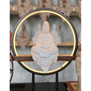 Tượng Quan Âm ngồi thiền phối 6 màu 23cm