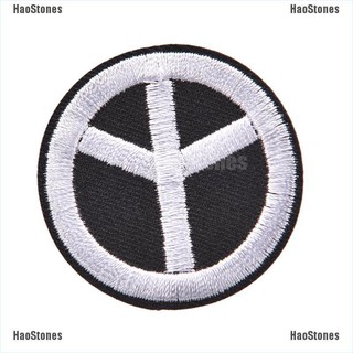 Haostones Logo biểu tượng hòa bình hippie boho retro đường kính 6cm dán ủi lên quần áo